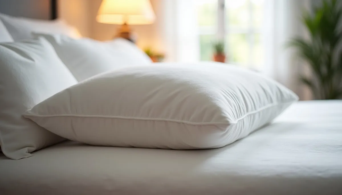 Close-up view of a supportive memory foam pillow